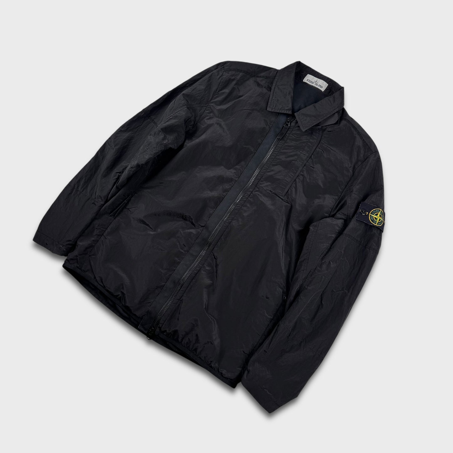 Stone Island Black Lined Nylon Metal Overshirt L