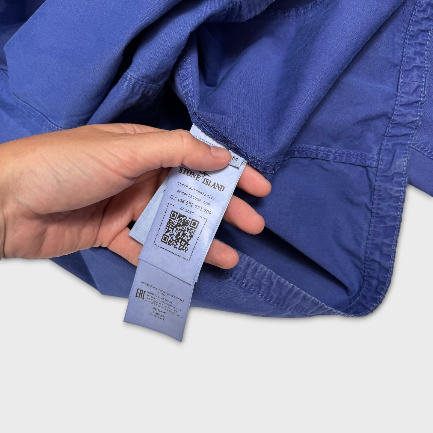 Stone Island Royal Blue Full Zip Overshirt M