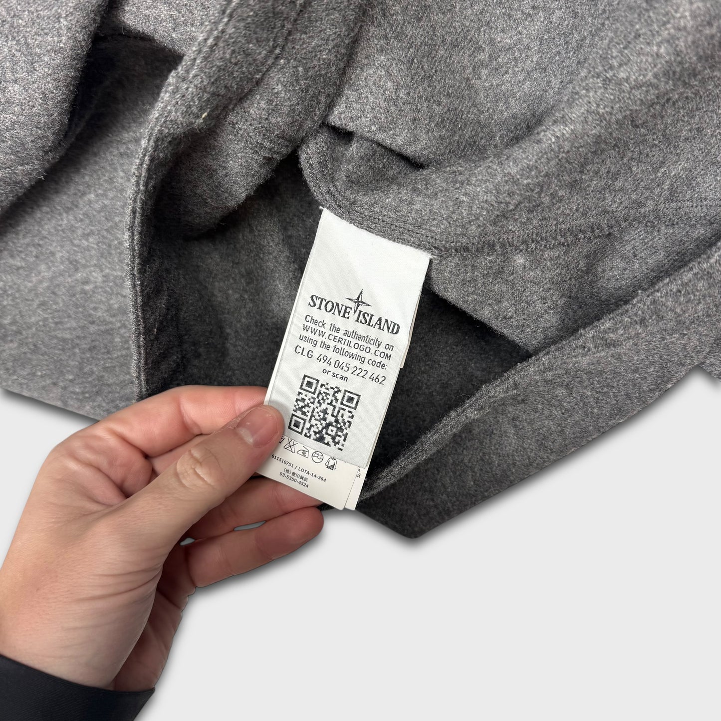 Stone Island Charcoal Wool Soft Shell Jacket M