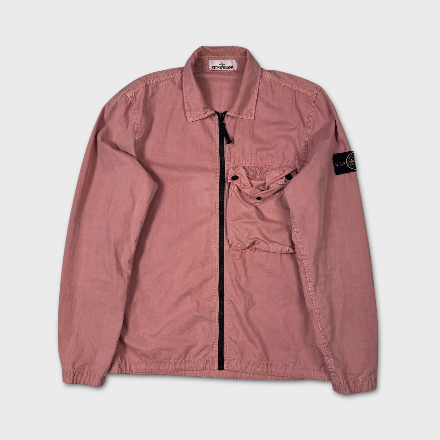 Stone Island Pink Full Zip Overshirt M