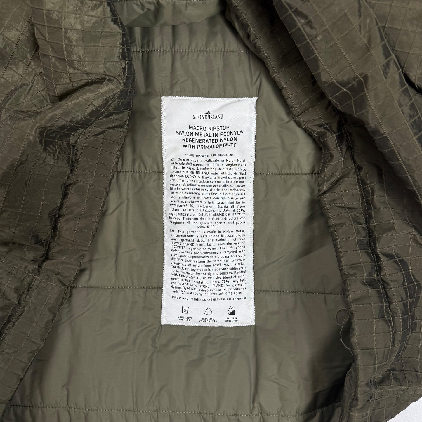 Stone Islans 2023 Macro Ripstop Nylon Metal With Primaloft TC Smock Jacket XL