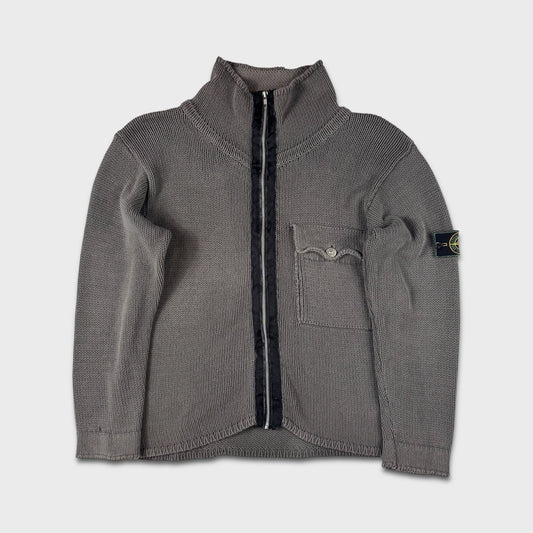 Stone Island 90’s Full Zip Green Edge Knit M