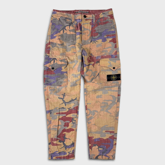 Stone Island Washed Heritage Camo Cargo Pants W32