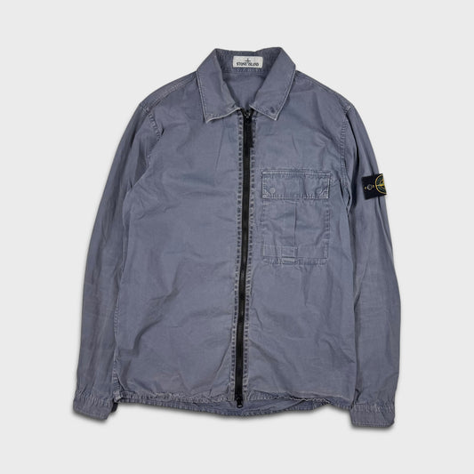 Stone Island Avio Blue Full Zip Overshirt M