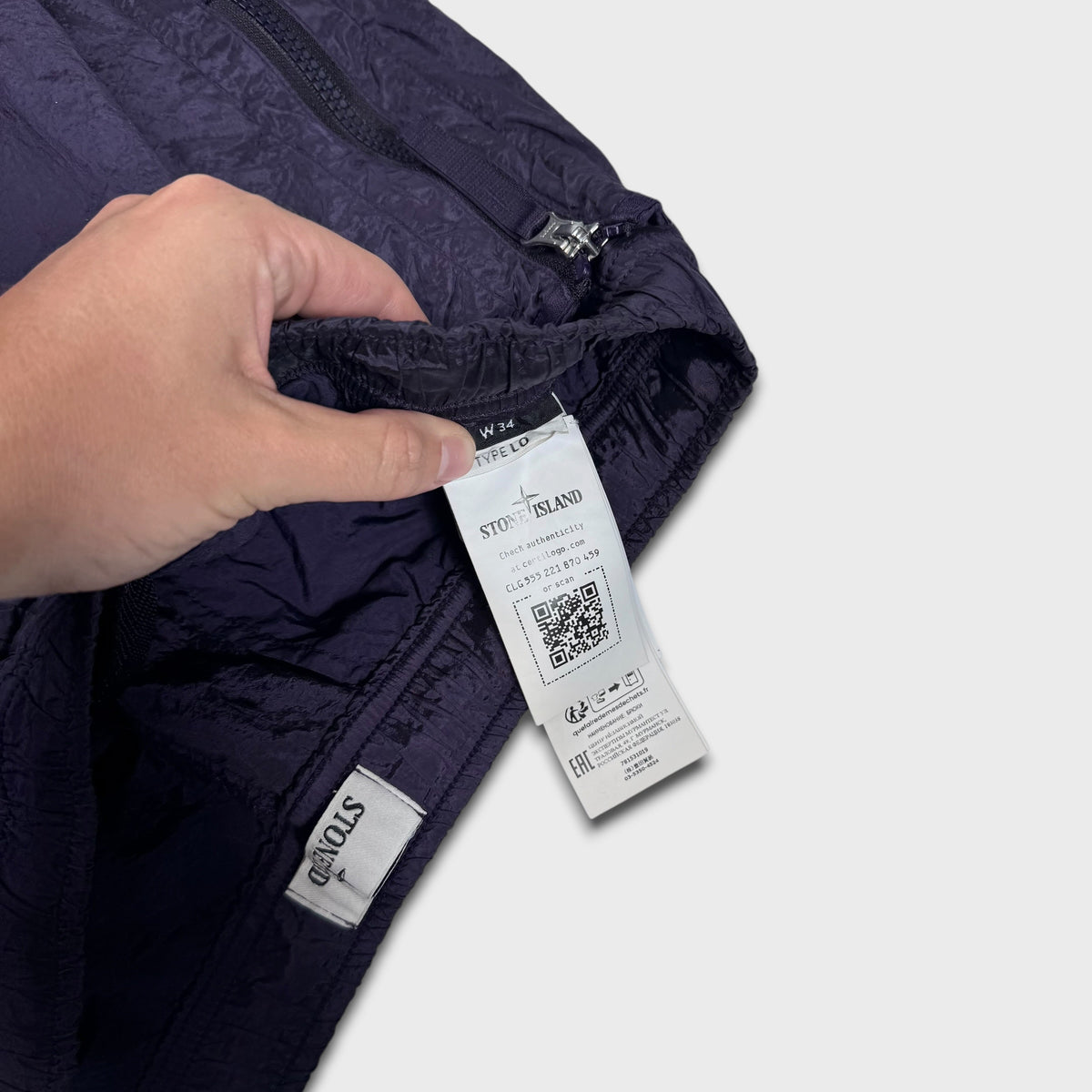 Stone Island Midnight Purple Nylon Metal Cargo Pants W34