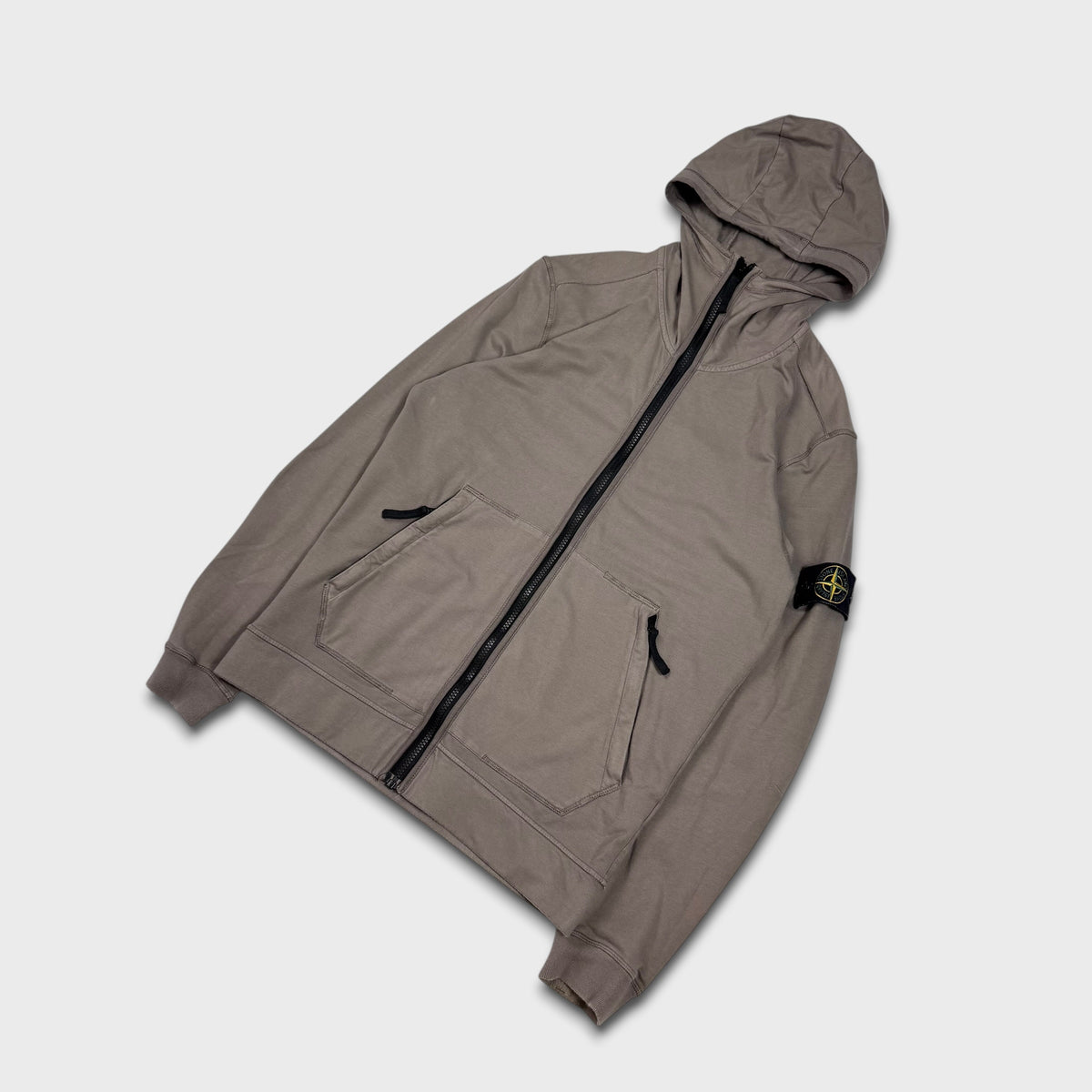 Stone Island Grey Full Zip Hoodie M