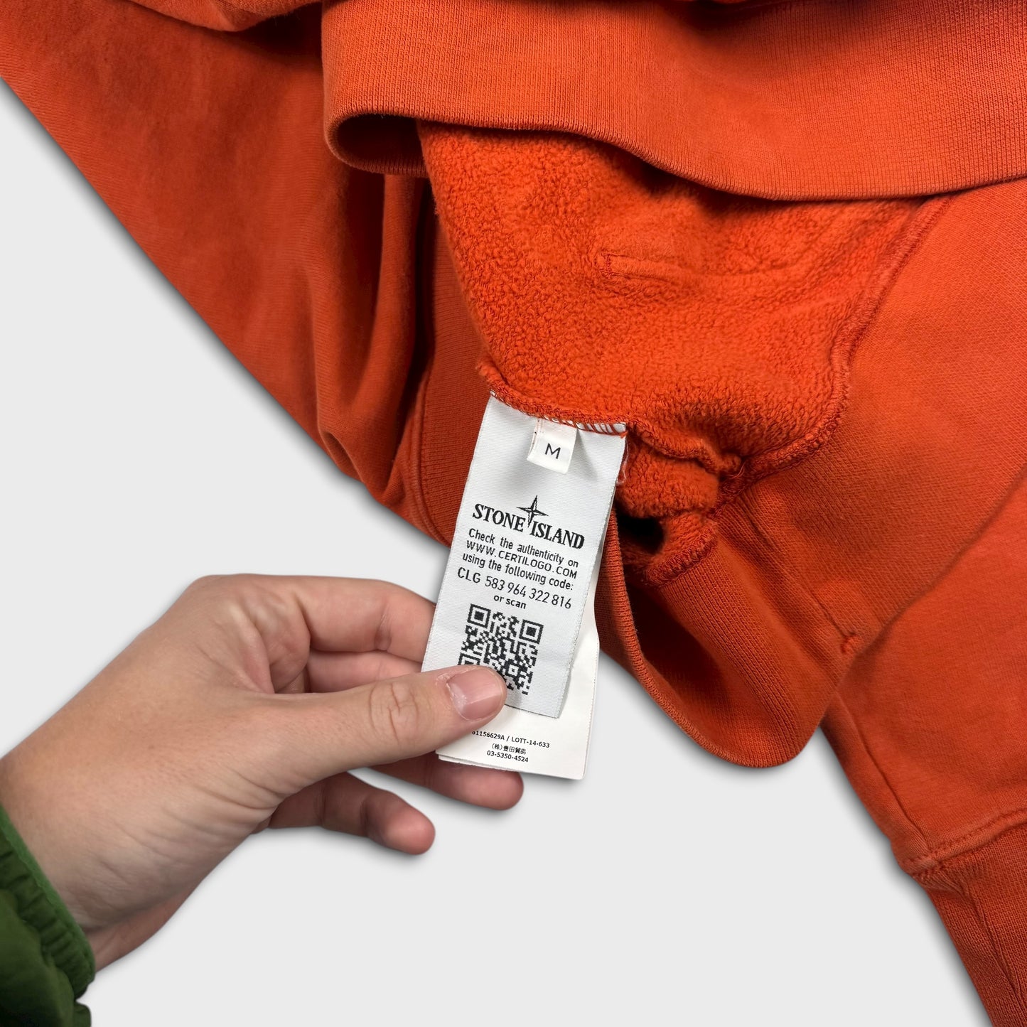 Stone Island Orange Camo Hoodie M