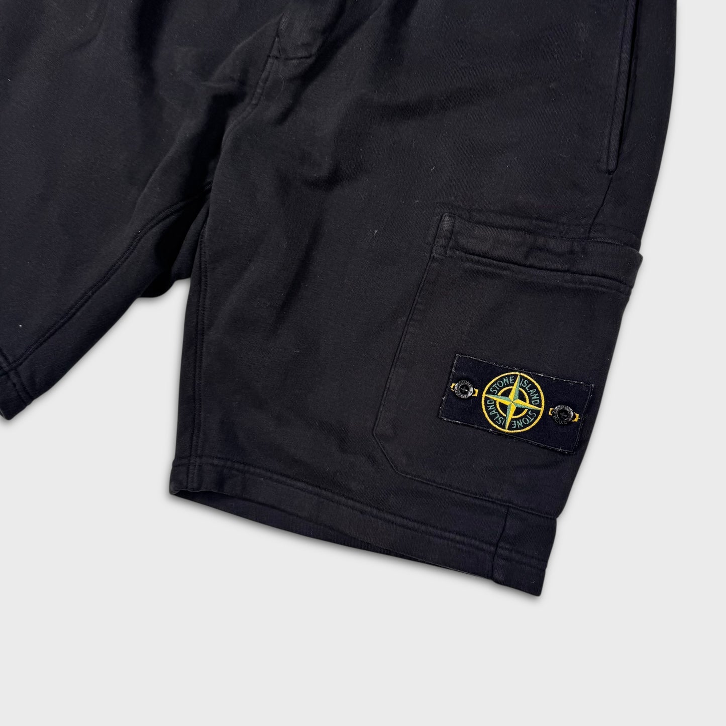 Stone Island Black Cotton Shorts M
