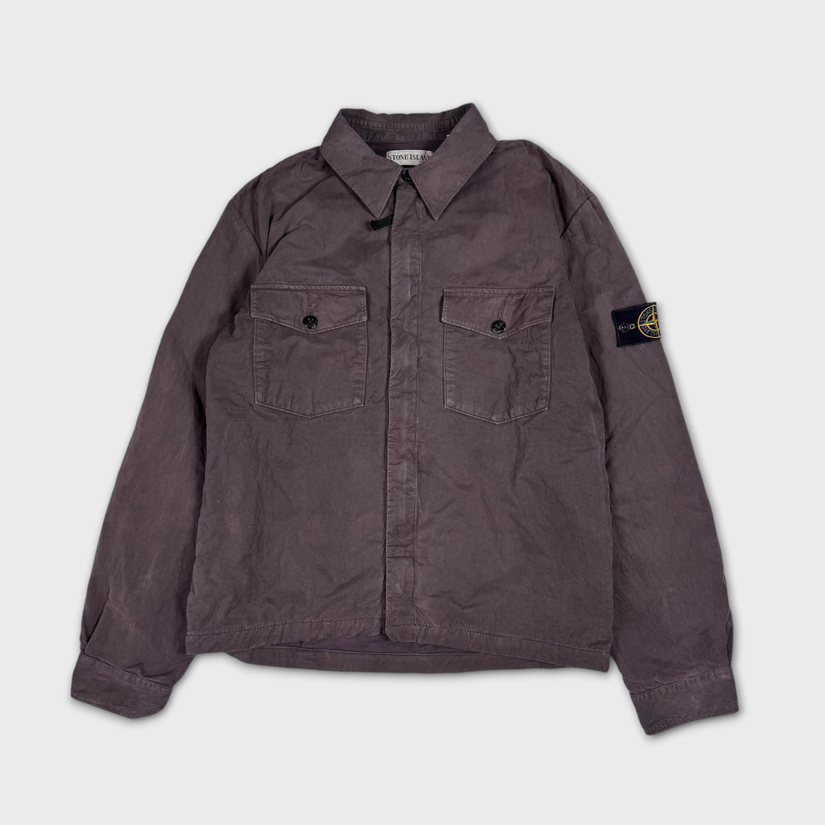 Stone Island 2000’s Crinkle Canvas Overshirt L