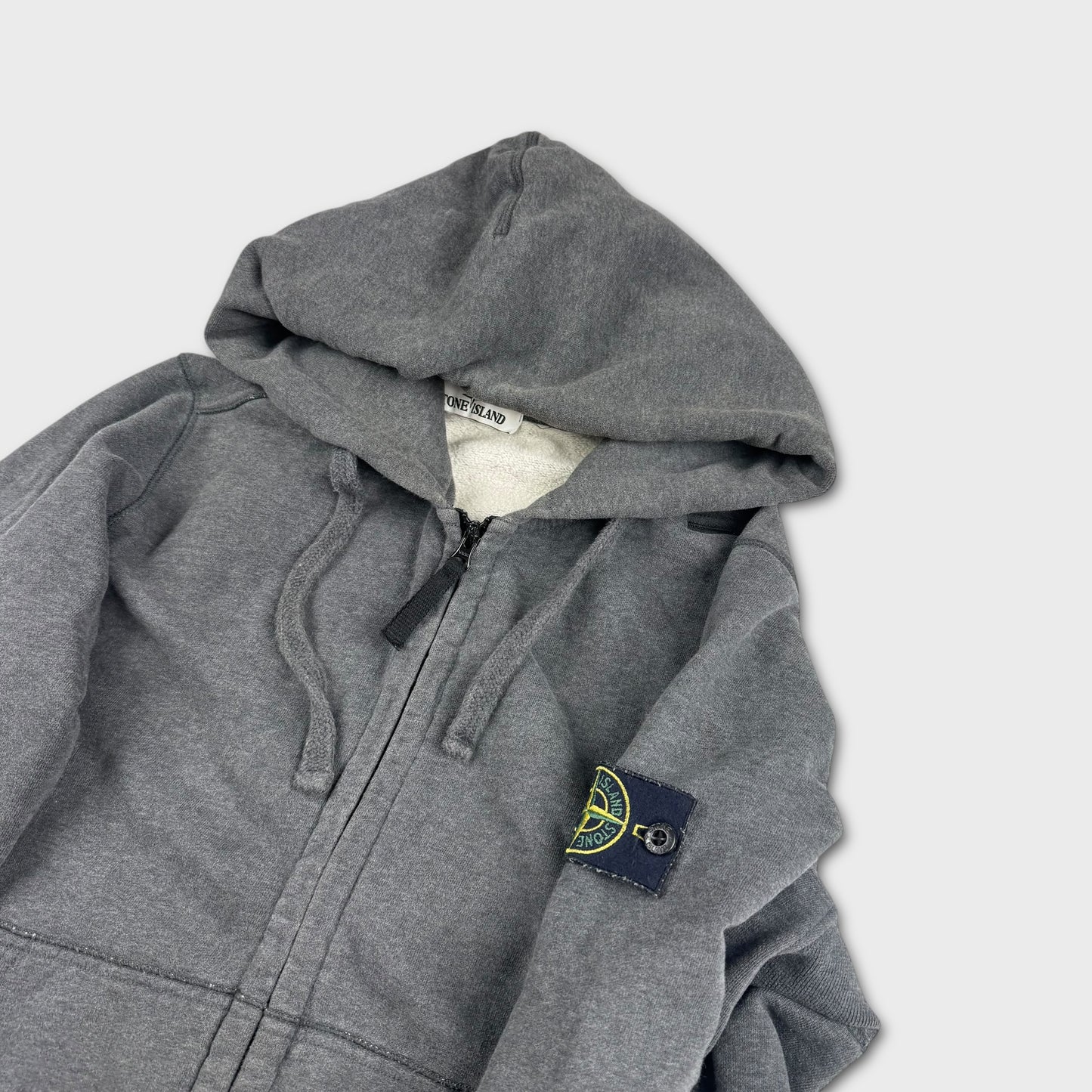 Stone Island Charcoal Grey Full Zip Hoodie L