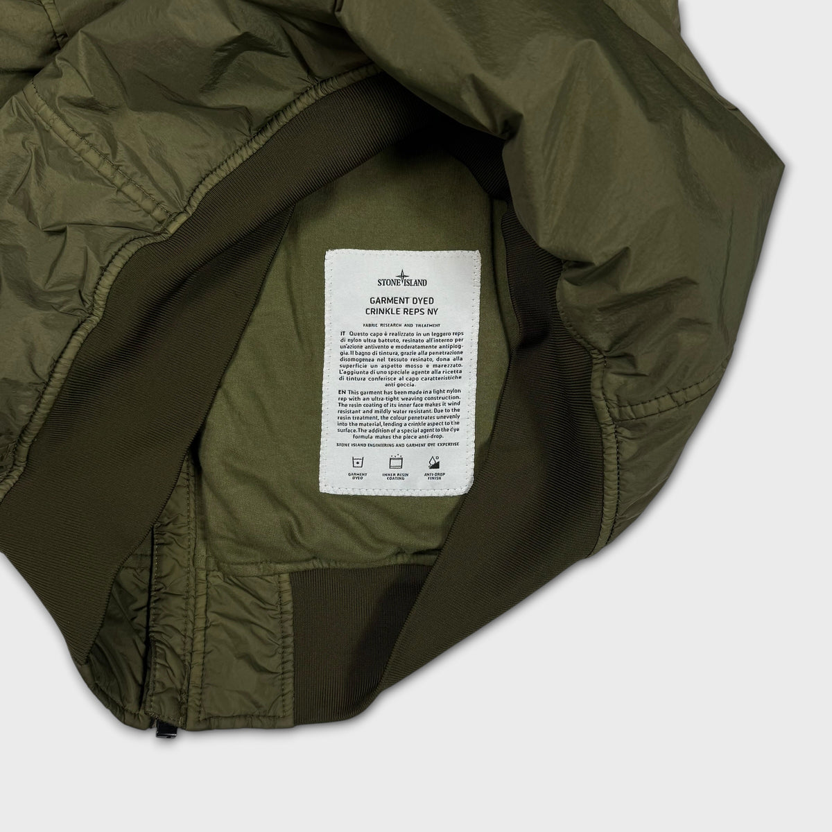 Stone Island Garment Dyed Crinkle Reps NY Bomber Jacket M