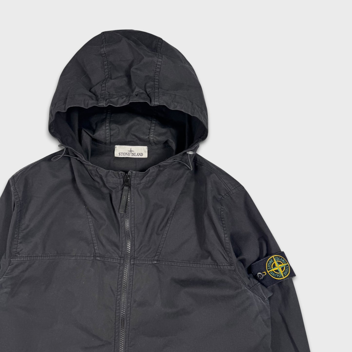 Stone Island Black Supima Cotton Hooded Jacket M