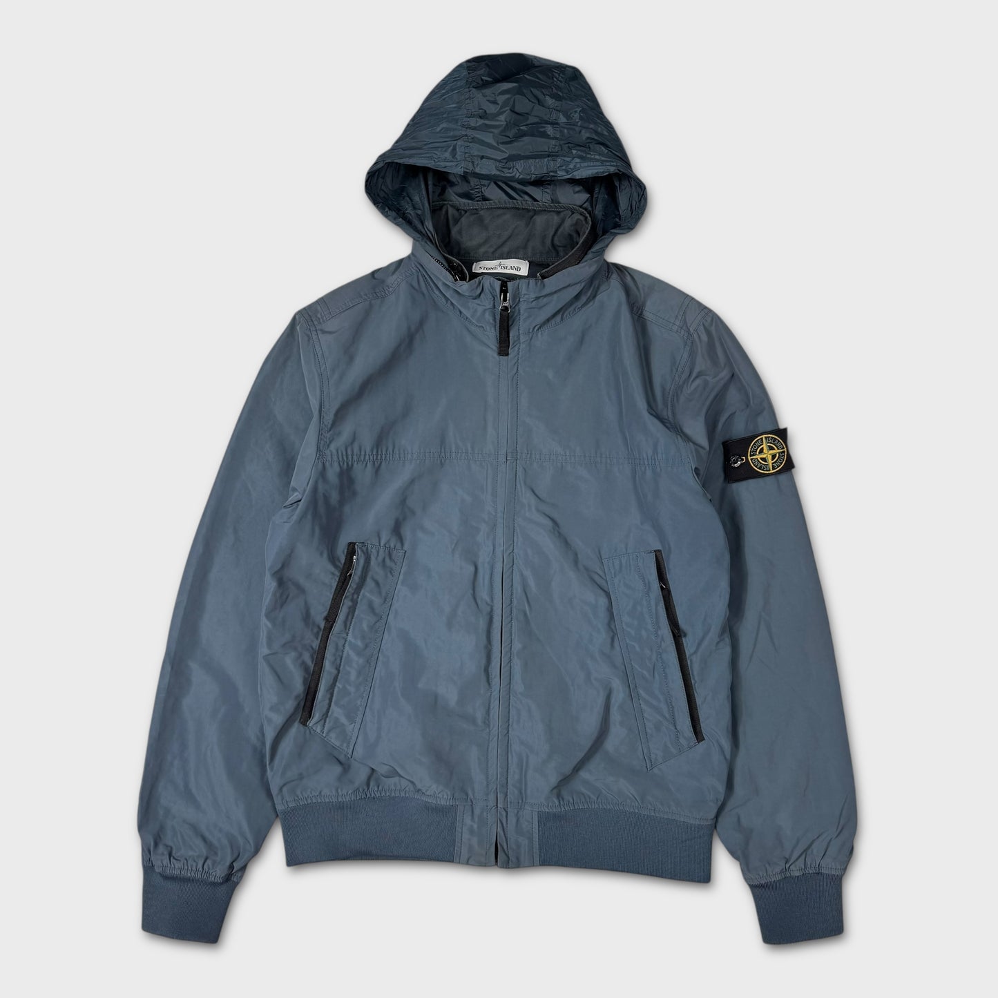 Stone Island Navy Blue Micro Reps Hooded Jacket L