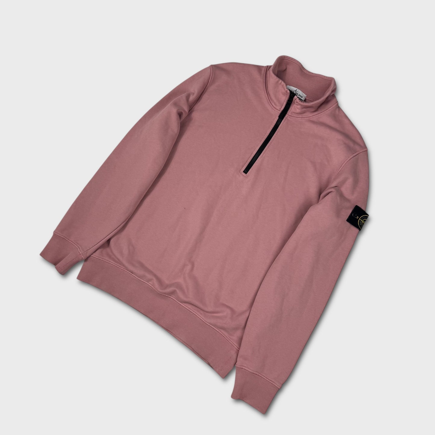 Stone Island Rose Pink Quarter Zip Sweatshirt L
