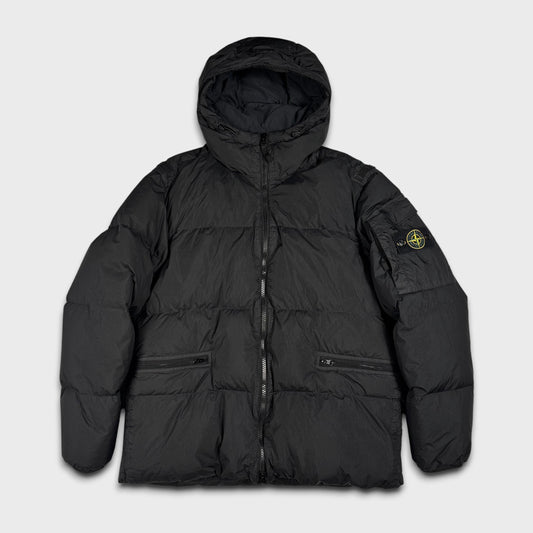 Stone Island Black Garment Dyed Crinkle Reps NY Down Puffer Jacket XL