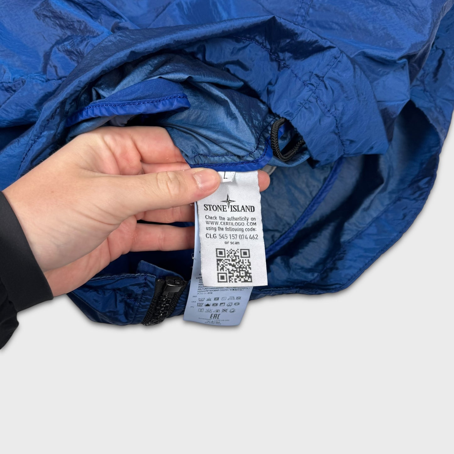 Stone Island Royal Blue Nylon Metal Watro Jacket L