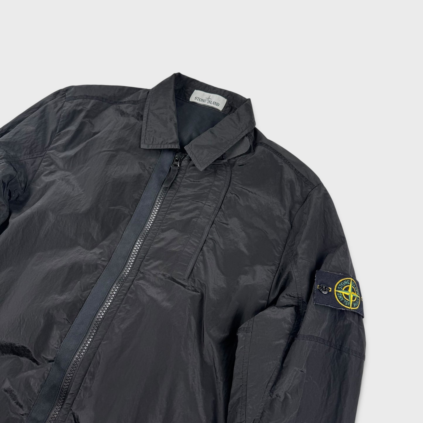 Stone Island Black Lined Nylon Metal Overshirt L