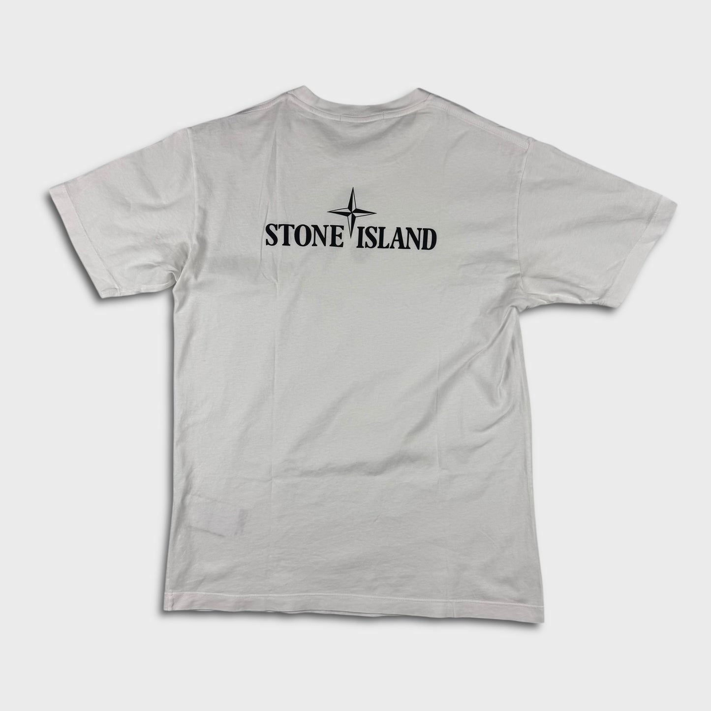 Stone Island White Spellout T-Shirt M