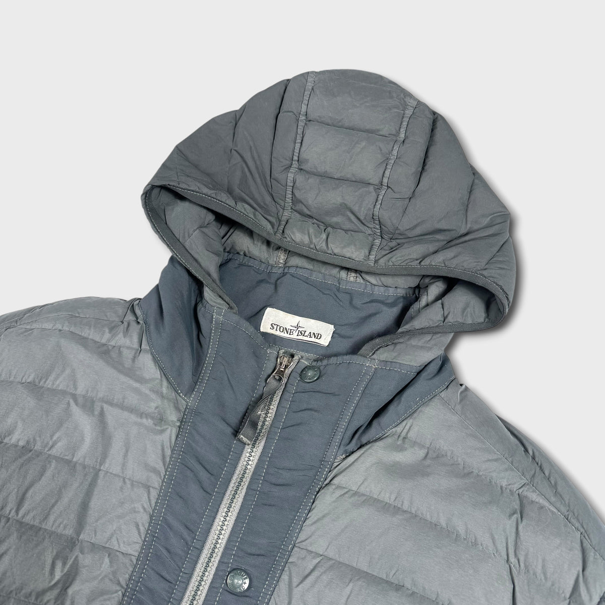 Stone Island Grey Loom Woven Down Chambers Stretch Nylon-TC Puffer Jacket 3XL