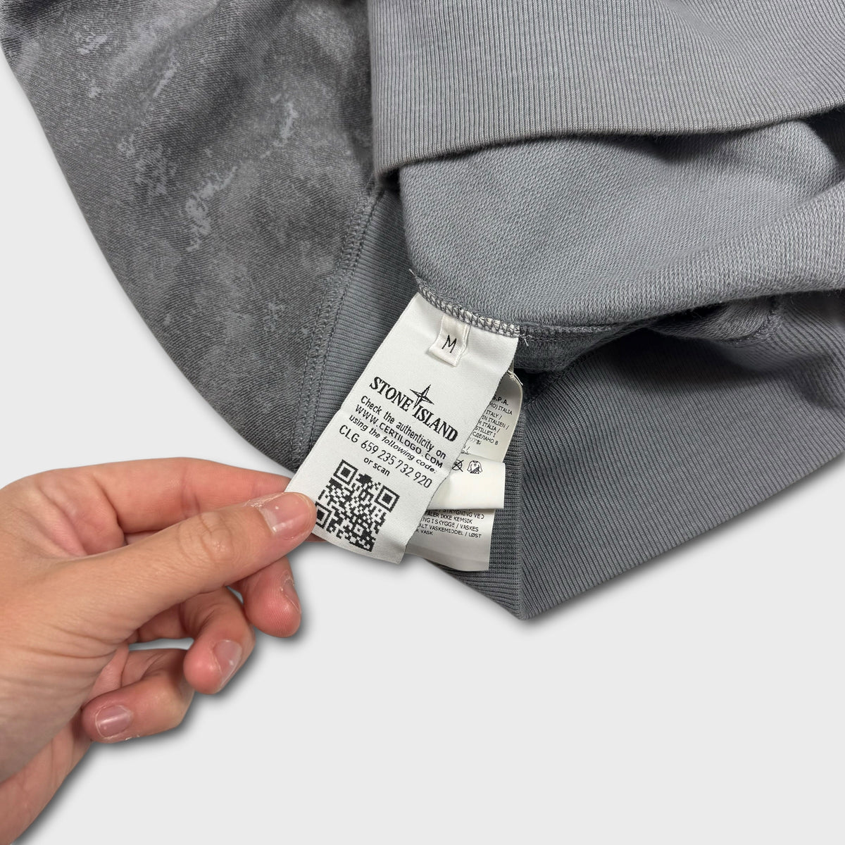 Stone Island Grey Camo Crewneck M