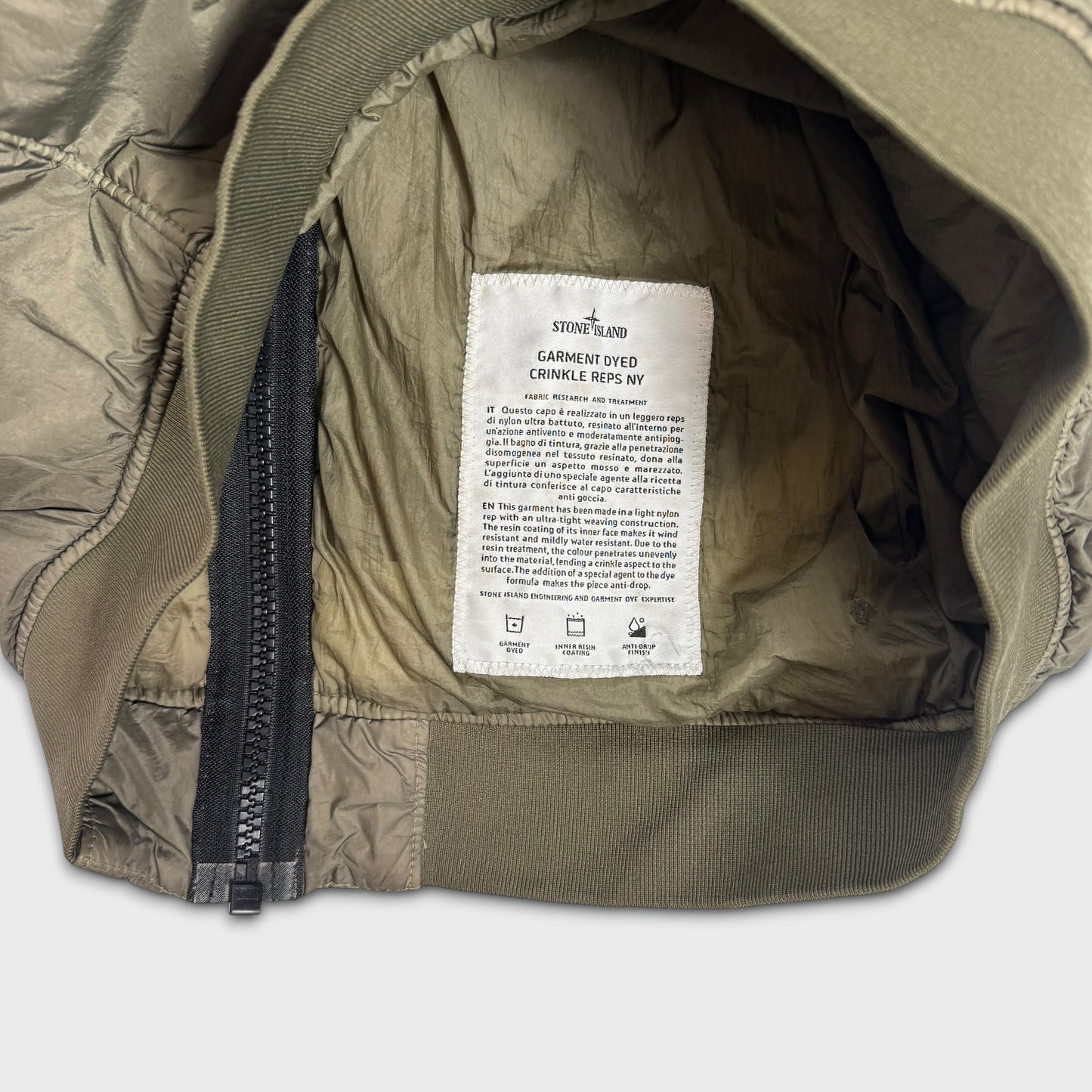 Stone Island Olive Crinkle Reps NY Jacket S