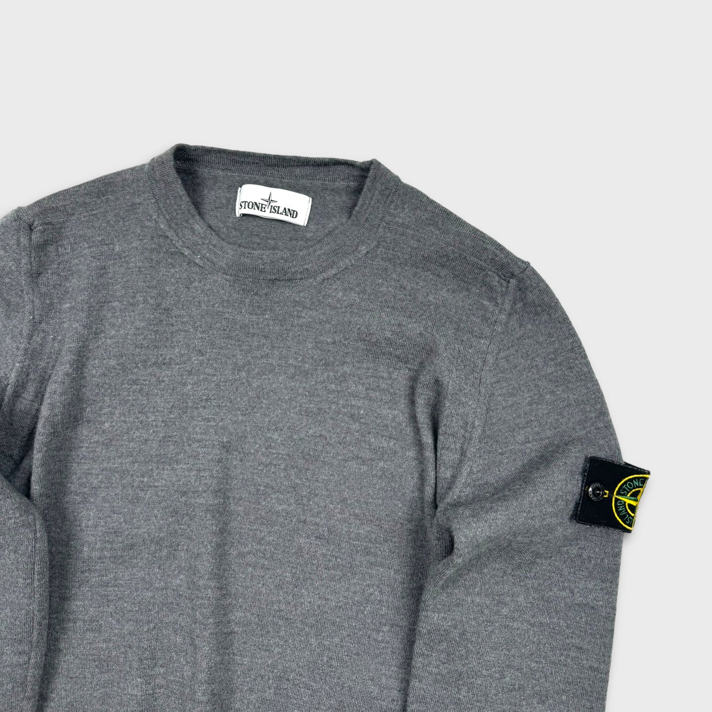 Stone Island Charcoal Grey Badge Knit S