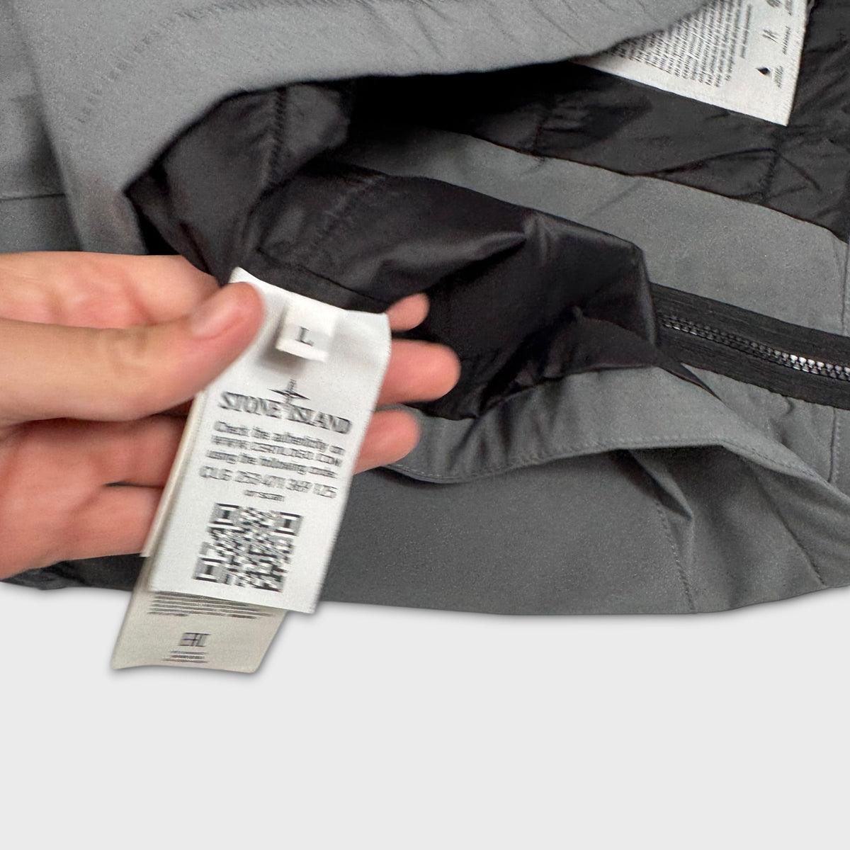Stone Island Grey Primaloft Technology Soft Shell Jacket L