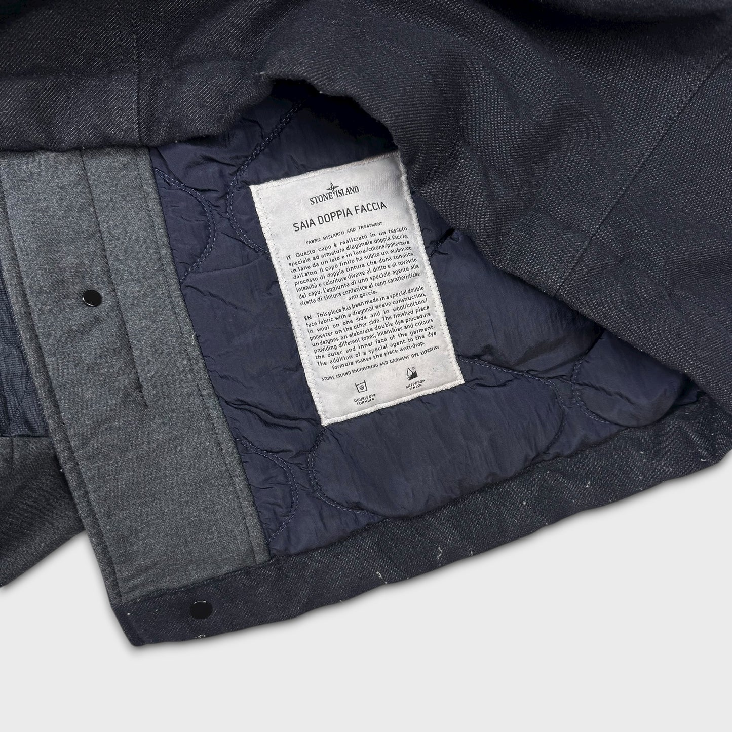 Stone Island Navy Heavyweight Saia Doppia Faccia Jacket 3XL