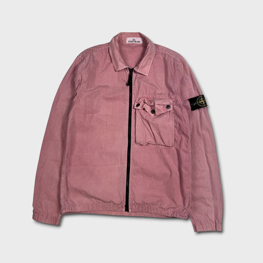 Stone Island Pink Full Zip Overshirt S
