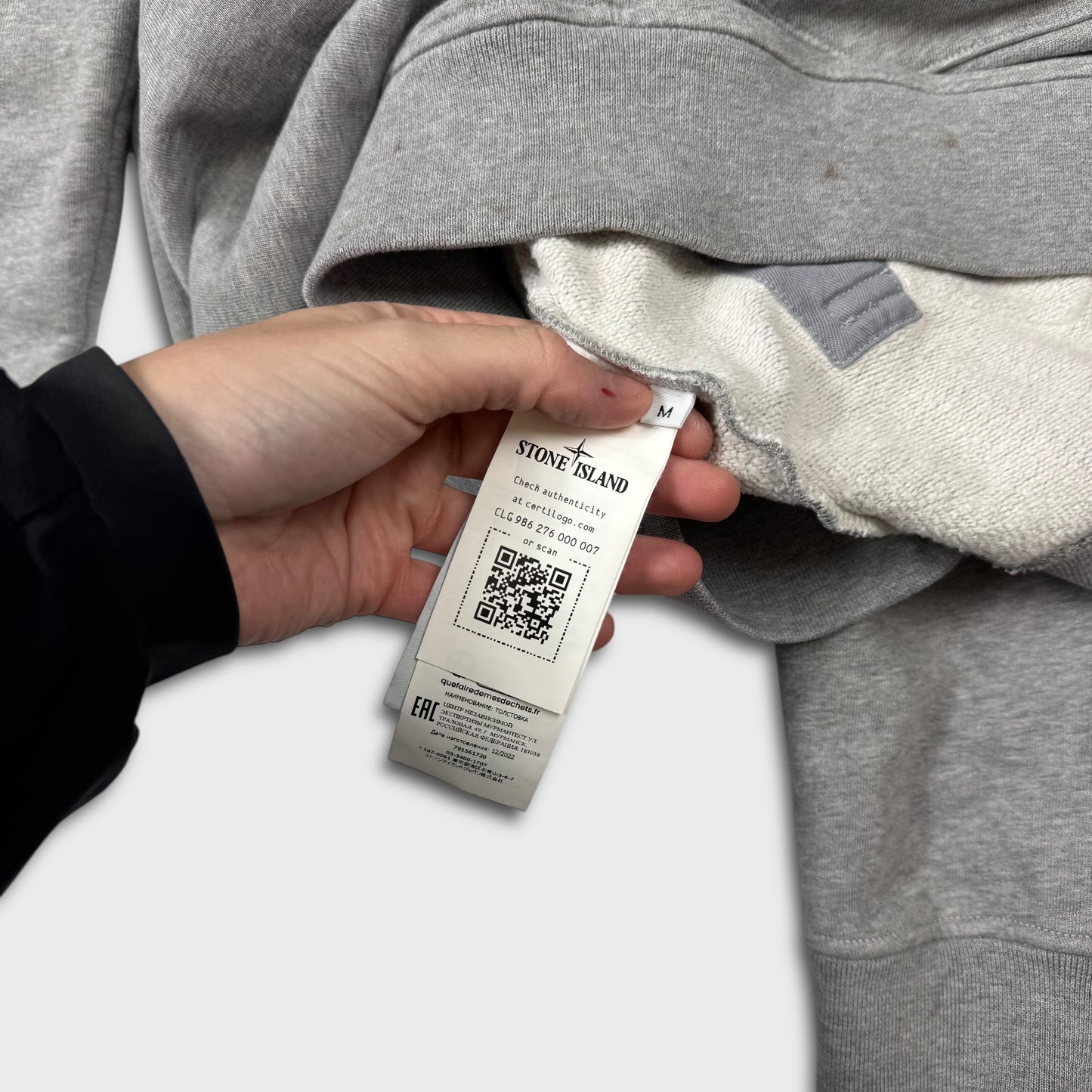 Stone Island Grey Pullover Hoodie M