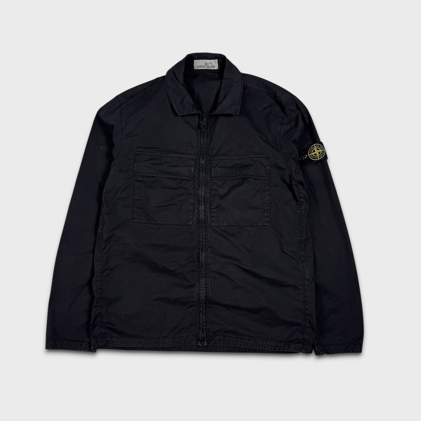 Stone Island Black Full Zip Overshirt M