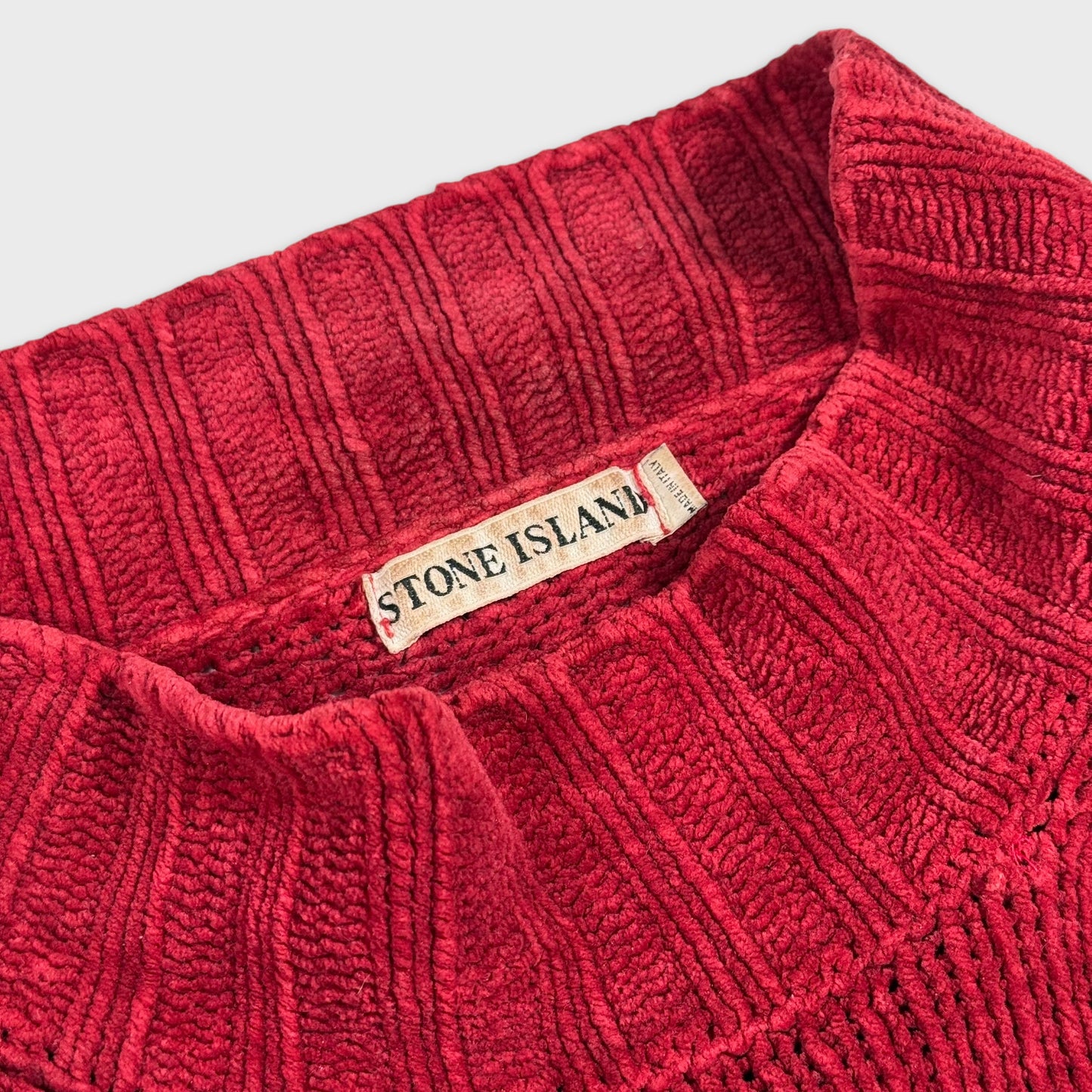 Stone Island 1990’s Chenille Knit Green Edge M