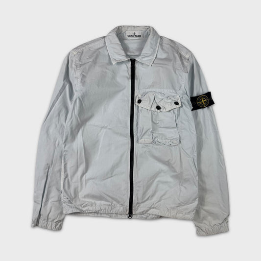 Stone Island Baby Blue Full Zip Overshirt S