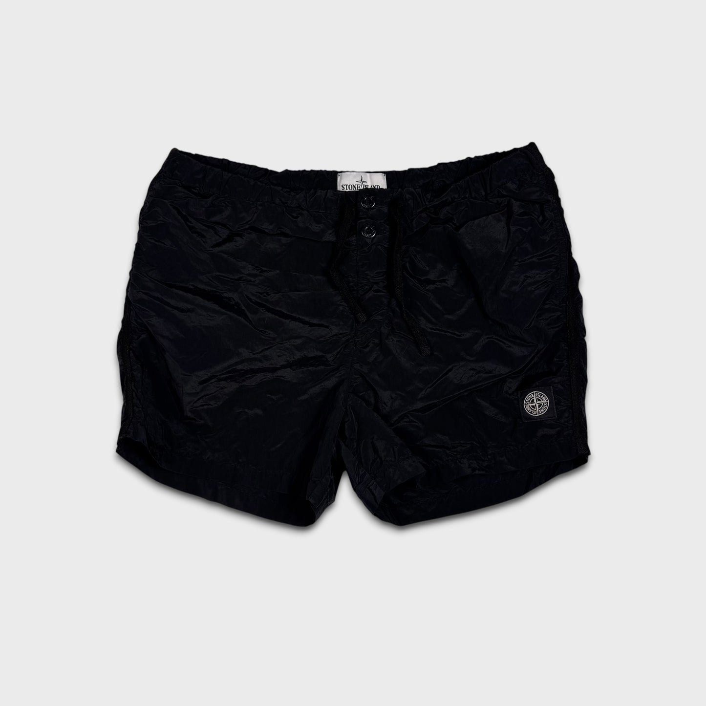 Stone Island Black Nylon Swim Shorts L
