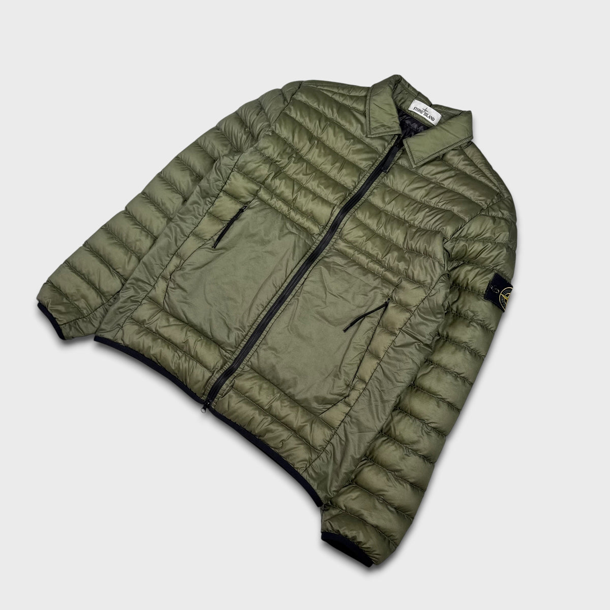 Stone Island Olive Bio-Based Ripstop Nylon Down S