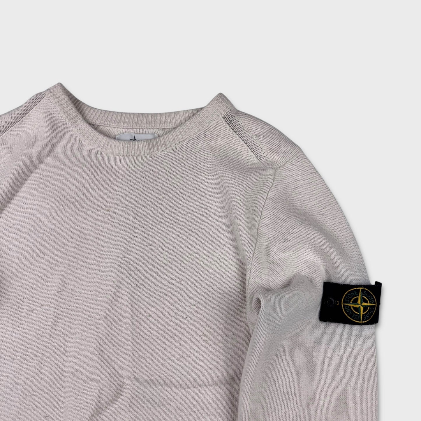 Stone Island White Wool Knit L