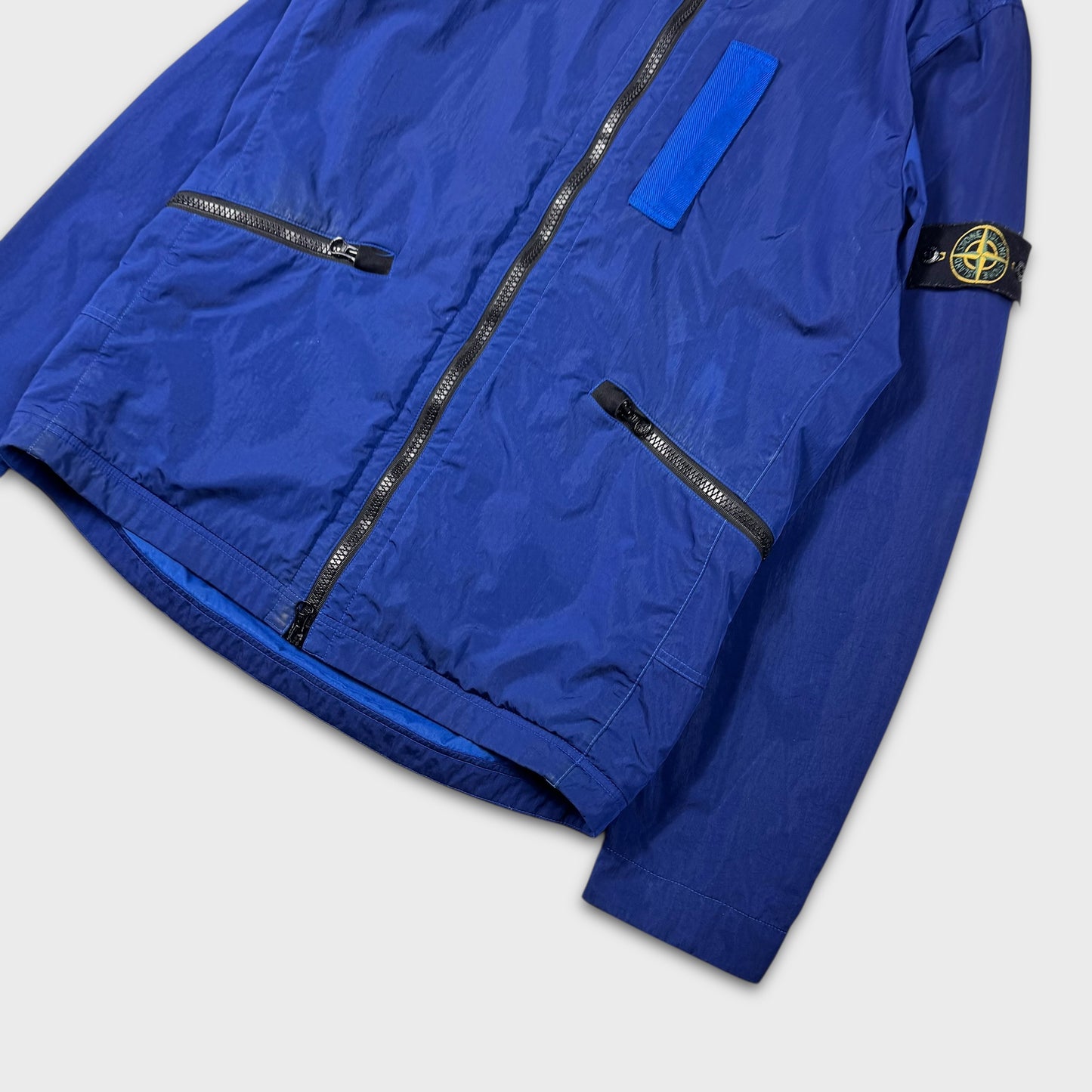 Stone Island Royal Blue Nylon Metal Flock Jacket L