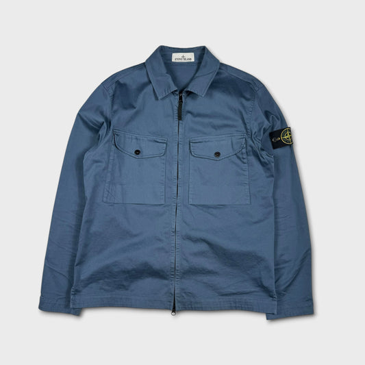 Stone Island Blue Full Zip Overshirt M