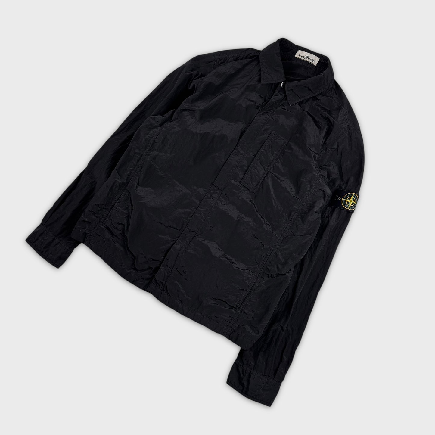 Stone Island Black Nylon Metal Overshirt L