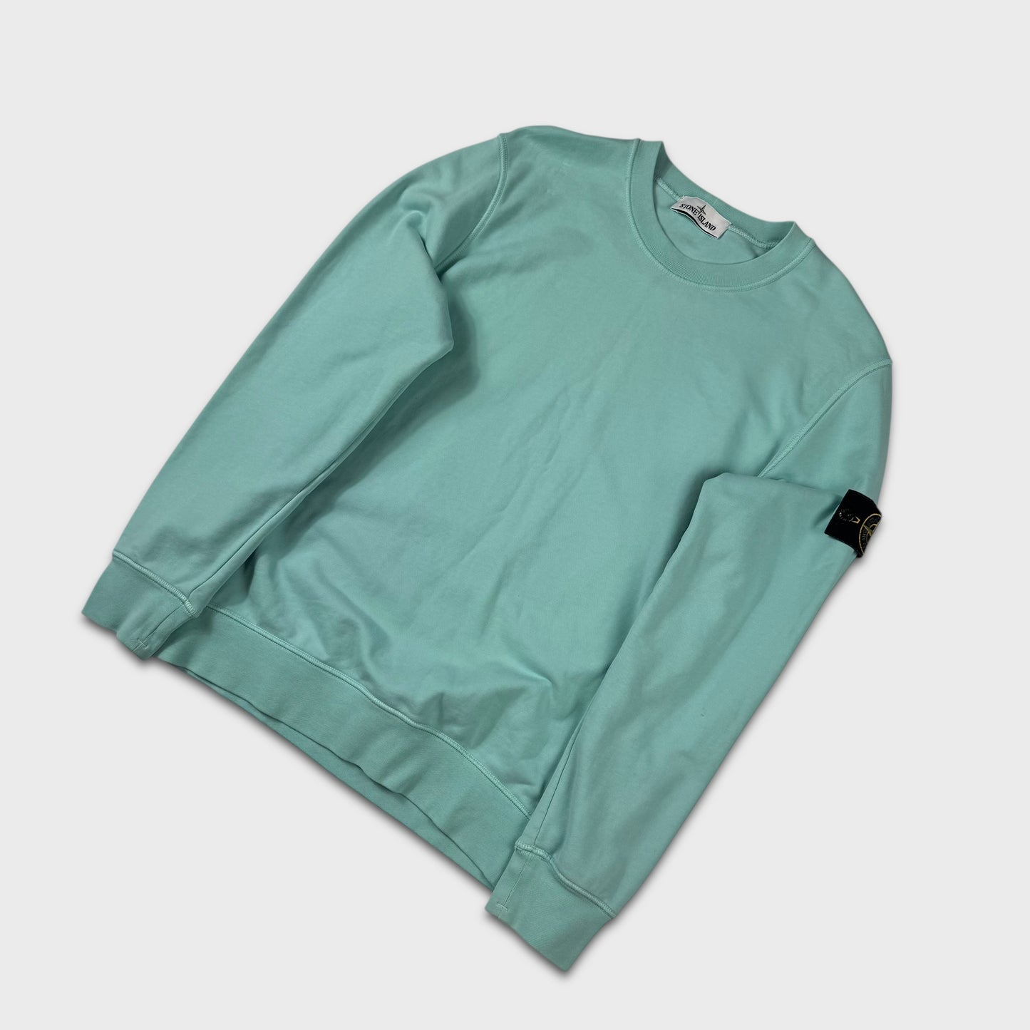 Stone Island Turquoise Crewneck Sweatshirt L