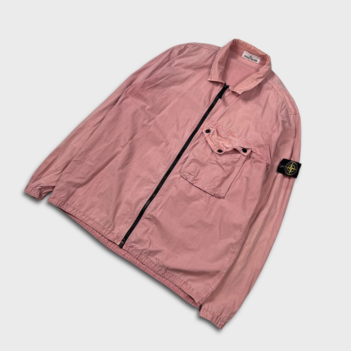 Stone Island Pink Full Zip Overshirt XXL
