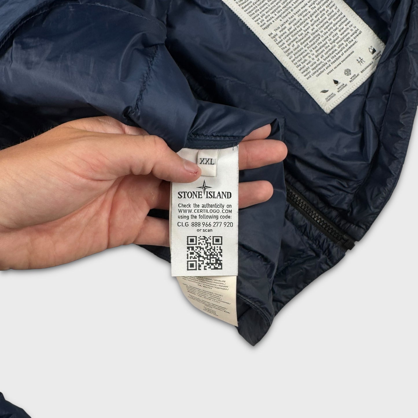 Stone Island Blue Micro Ripstop Primaloft Jacket XXL