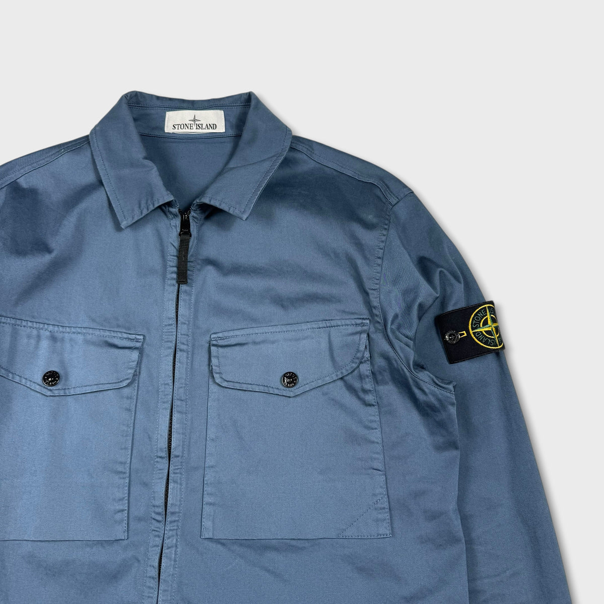 Stone Island Blue Full Zip Overshirt M