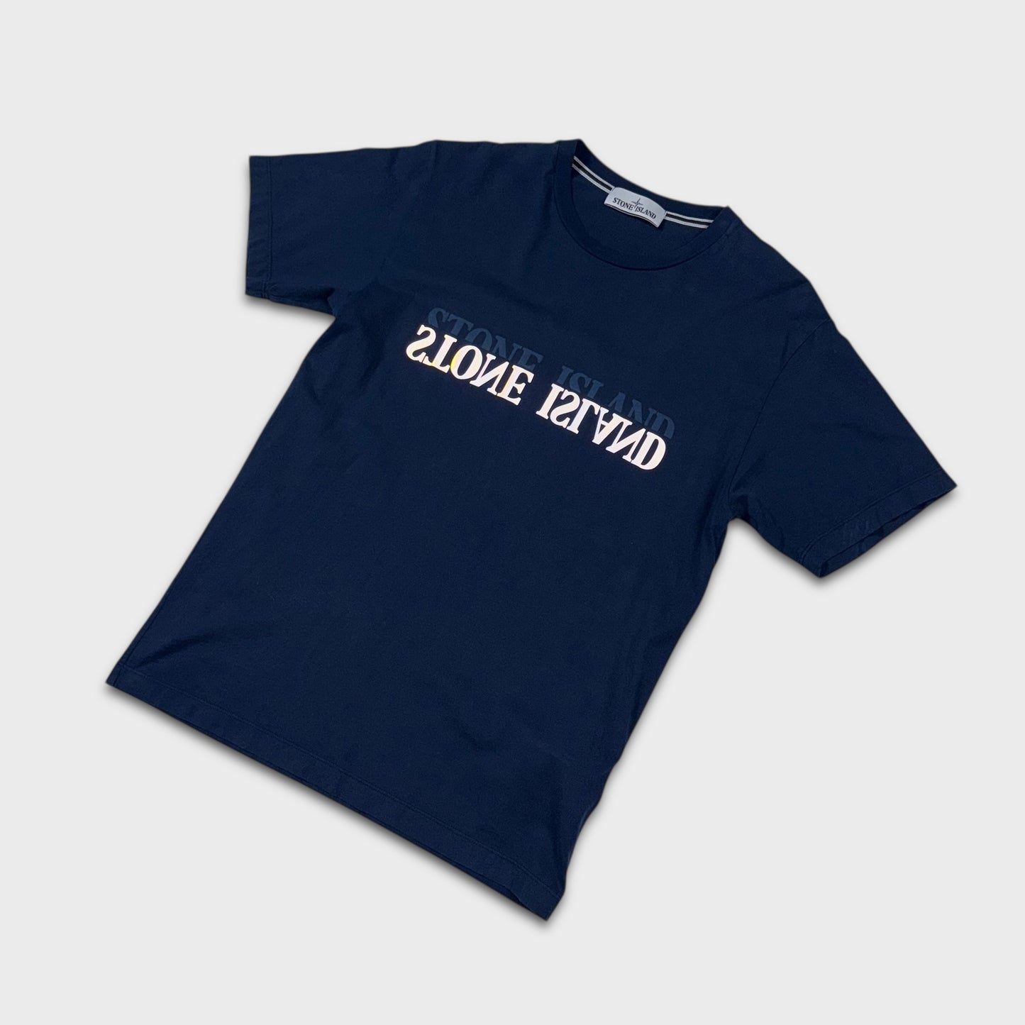 Stone Island Navy Reflective T-Shirt M