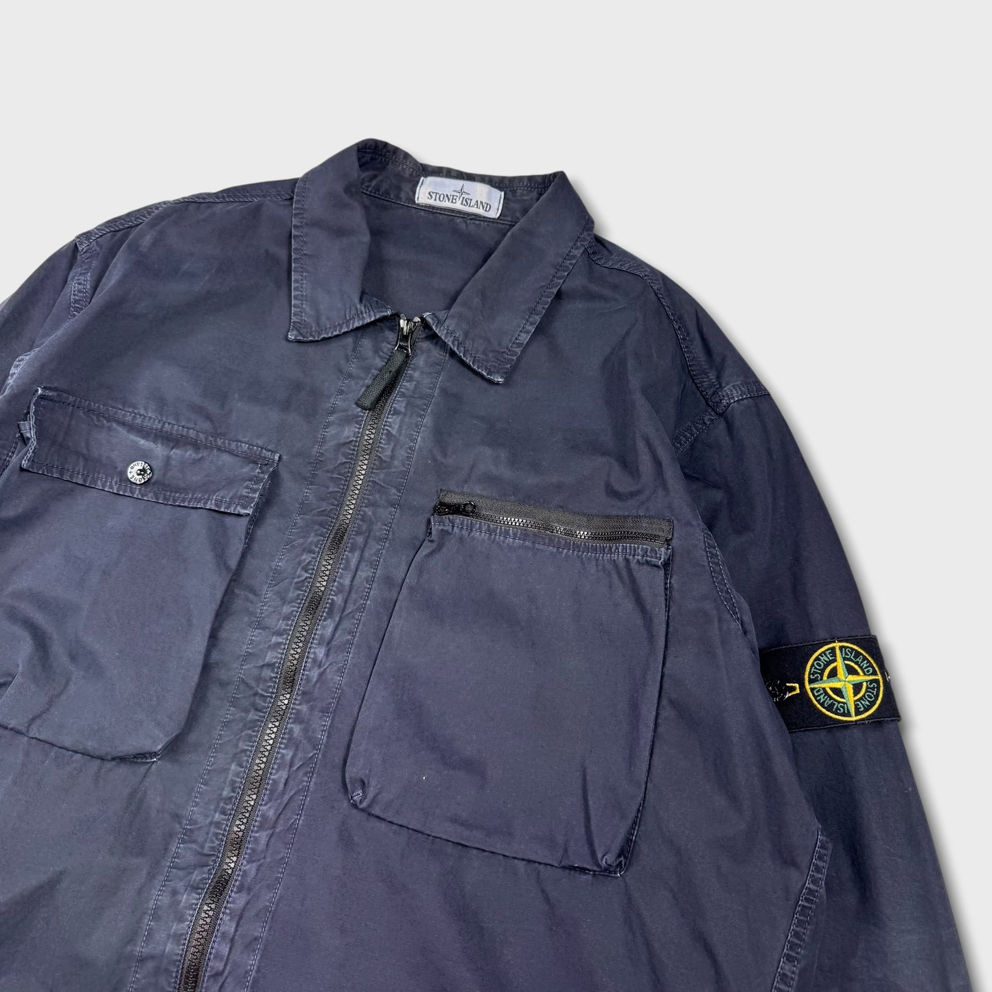Stone Island Navy Full Zip Overshirt 3XL