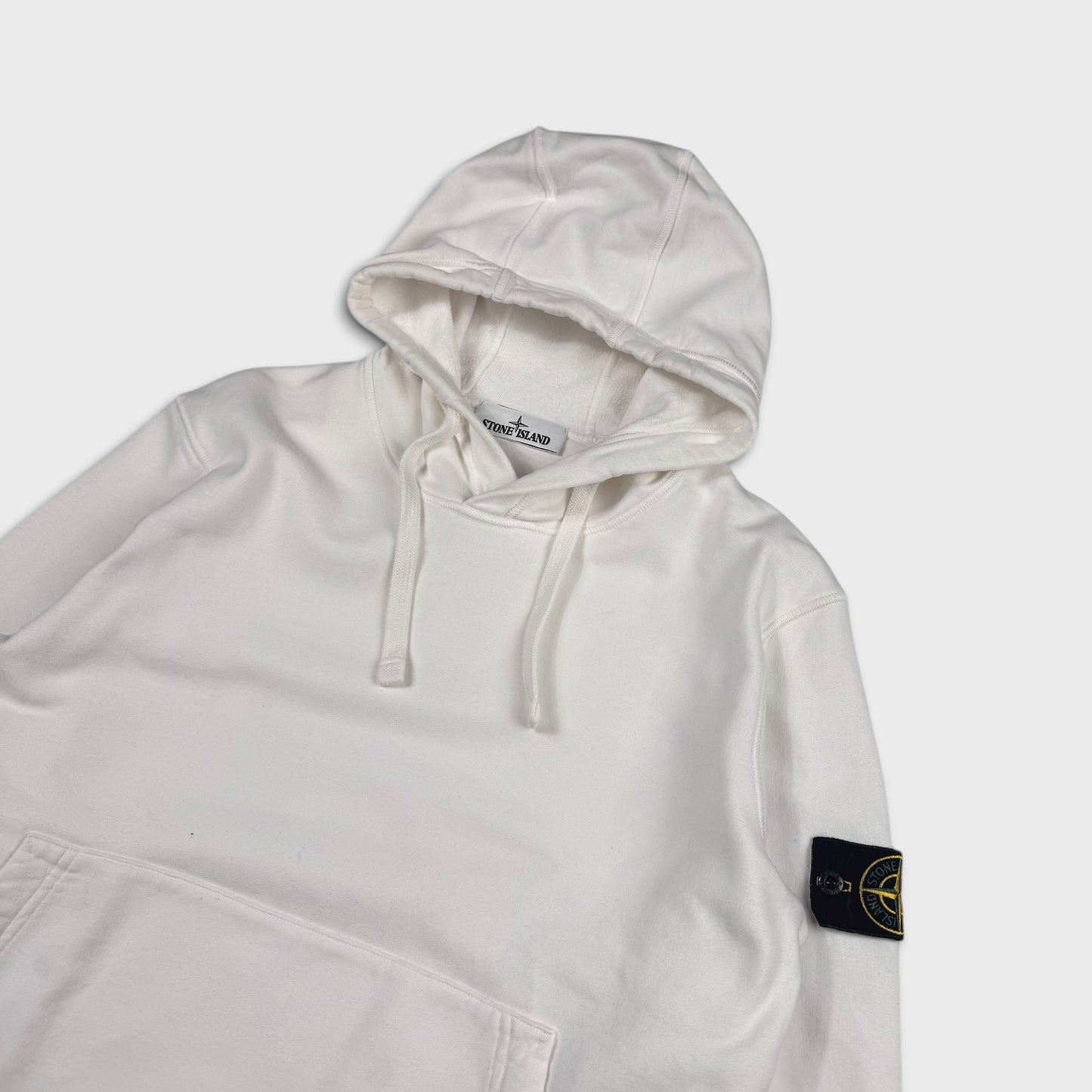 Stone Island White Pullover Hoodie M