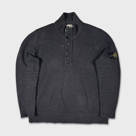 Stone Island Charcoal Quarter Zip Knit 3XL