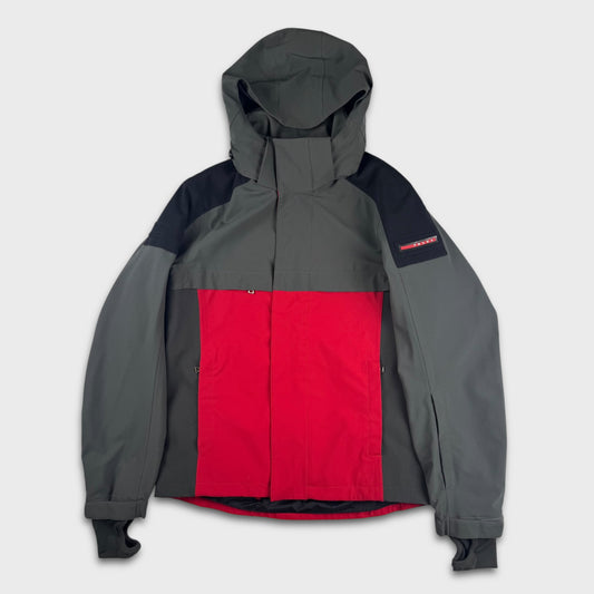 Prada Sport Two-Tone Red / Grey Ski Jacket L/XL