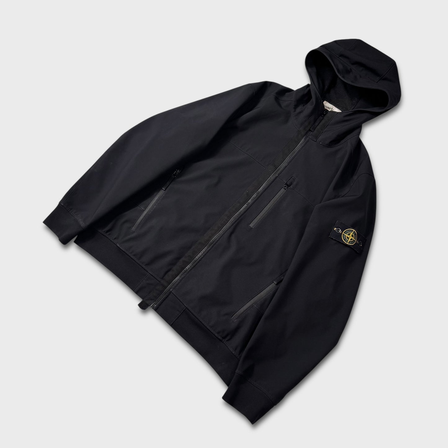 Stone Island Black Soft Shell-R Jacket XXL