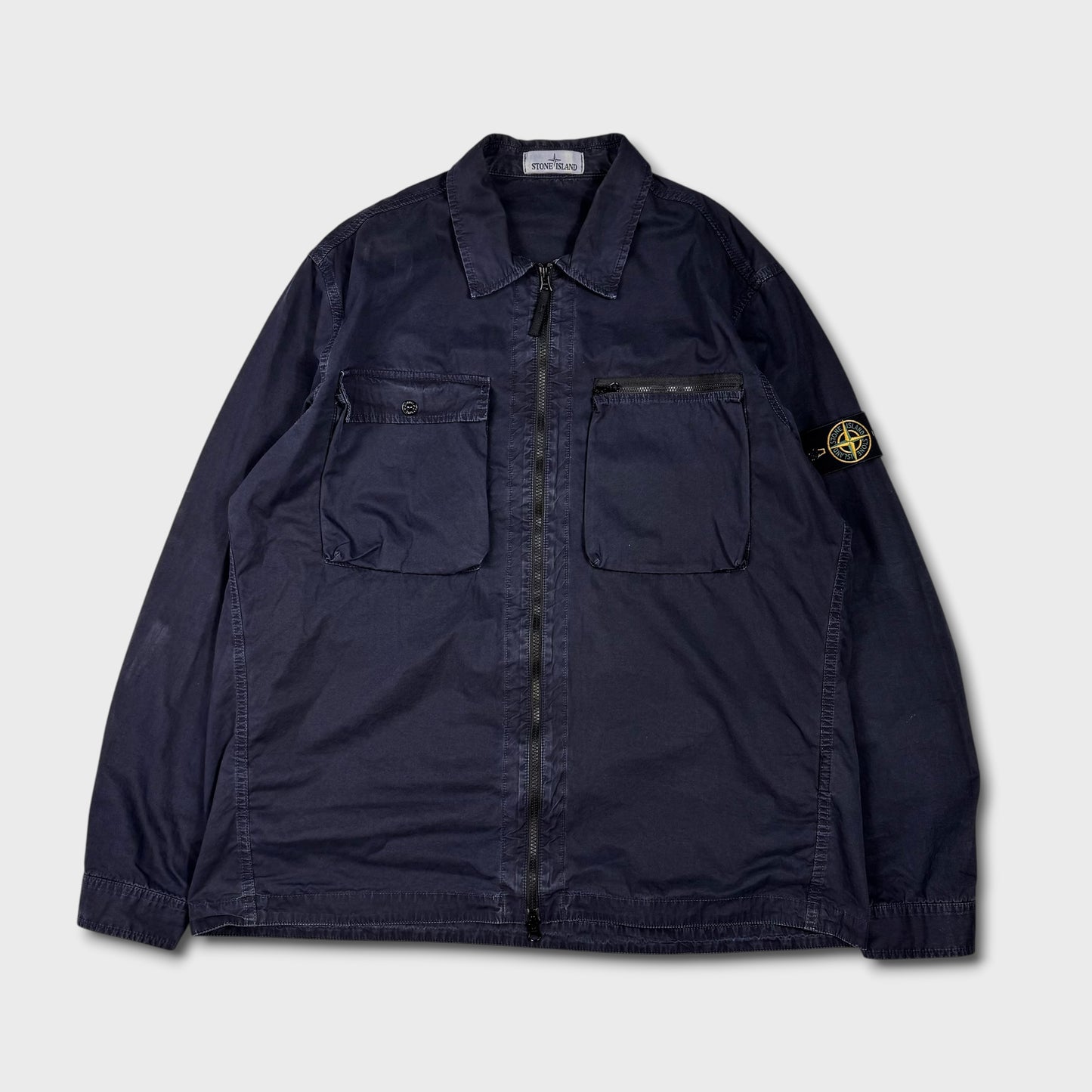 Stone Island Navy Full Zip Overshirt 3XL
